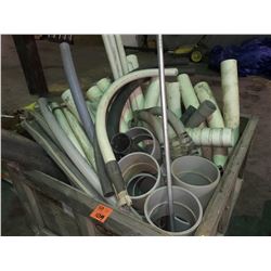 Tub of electrical poly conduit, assorted elbows & couplers 2" to 8" approx 50 pieces