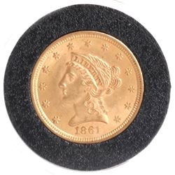 1861 $2 1/2 Gold Liberty Head Coin
