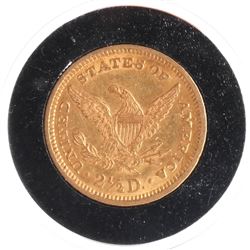 1873 $2 1/2 Gold Liberty Head A.U.