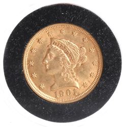 1901 $2 1/2 Gold Liberty Head, A.U.