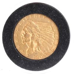 1909 $2 1/2 Gold Indian Head, X.F.