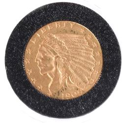 1909 $2 1/2 Gold Indian Head, A.U.