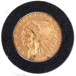 1911 $2 1/2 Gold Indian Head, A.U.