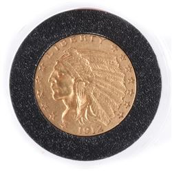 1912 $2 1/2 Gold Indian Head, V.F.