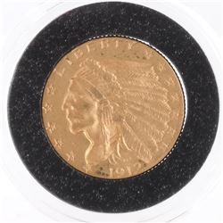 1912 $2 1/2 Gold Indian Head, X.F.