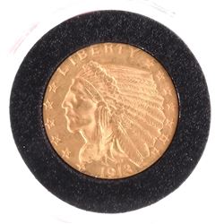 1913 $2 1/2 Gold Indian Head, A.U.