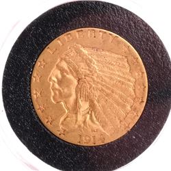 1914 $2 1/2 Gold Indian Head, X.F.