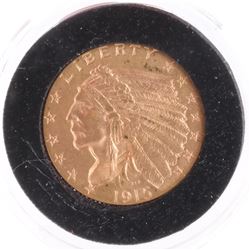 1915 $2 1/2 Gold Indian Head, A.U.