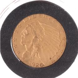 1926 $2 1/2 Gold Indian Head, V.F.