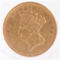 1856 $3 Gold, Doubling Reverse, V.F.