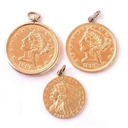 3 Gold Coin Jewelry Pieces