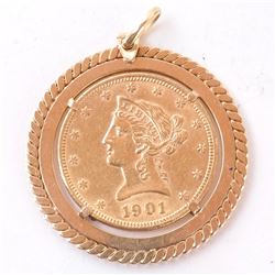 1901 $10 Liberty Head Gold Jewelry