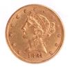 Image 1 : 1881 $5 Gold Liberty Head, UNC.