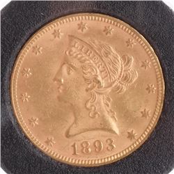 1893 $10 Gold Liberty Head, MS 63