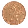 Image 1 : 1884 $5 Gold Liberty Head, X.F.