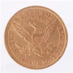 1895 $5 Gold Liberty Head, A.U.