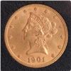 Image 1 : 1901 $10 Gold Liberty Head, A.U.