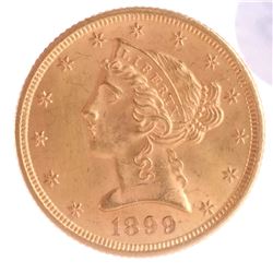 1899 $5 Gold Liberty Head, MS 64