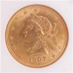 1907 $10 Gold Liberty Head, MS 63