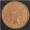 Image 1 : 1910 $10 Gold Indian Head, V.F.