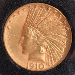 1910-S $10 Gold Indian Head, X.F