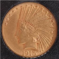 1913 $10 Gold Indian Head, X.F.