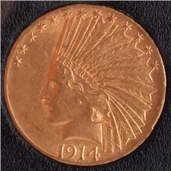 1914-D $10 Gold Indian Head, Double D