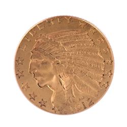 1912 $5 Gold Indian Head, X.F.