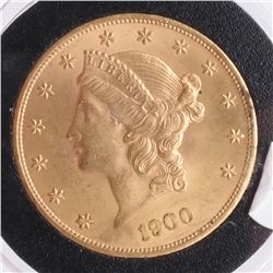 1900 $20 Gold Liberty Head, MS 64