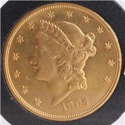 1904 $20 Gold Liberty Head, MS 63