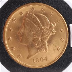 1904 $20 Gold Liberty Head, MS 63