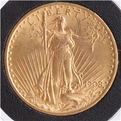1908 $20 Gold Saint Gaudens, MS 63