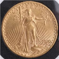 1910 $20 Gold Saint Gaudens, MS 62