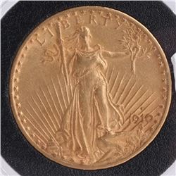 1910-S $20 Gold Saint Gaudens, A.U. 55