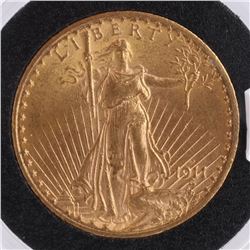 1911-D $20 Gold Saint Gaudens, MS 63