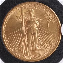 1911-S $20 Gold Saint Gaudens, MS 62