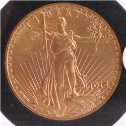 1914-D $20 Gold Saint Gaudens, MS 62