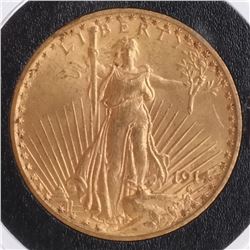 1914-S $20 Gold Saint Gaudens, A.U. 58