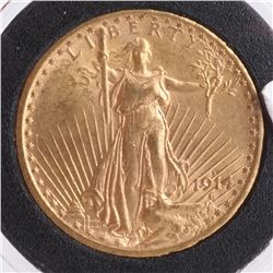 1914-S $20 Gold Saint Gaudens, MS 62
