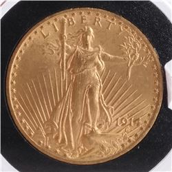 1914-S $20 Gold Saint Gaudens, MS 63