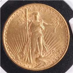 1914-S $20 Gold Saint Gaudens, MS 63