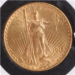 1914-S $20 Gold Saint Gaudens, MS 63
