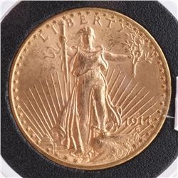 1914-D $20 Gold Saint Gaudens, MS 63