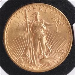 1920 $20 Gold Saint Gaudens, MS 64