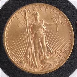 1922 $20 Gold Saint Gaudens, MS 64