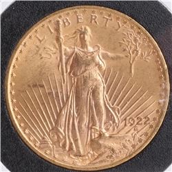 1922 $20 Gold Saint Gaudens, MS 64