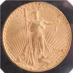 1924 $20 Gold Saint Gaudens, MS 63
