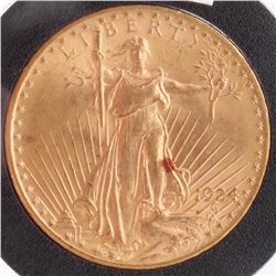1924 $20 Gold Saint Gaudens, MS 64