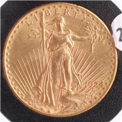 1924 $20 Gold Saint Gaudens, MS 64