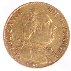 1814-A 20 Francs, France, Louis XVIII